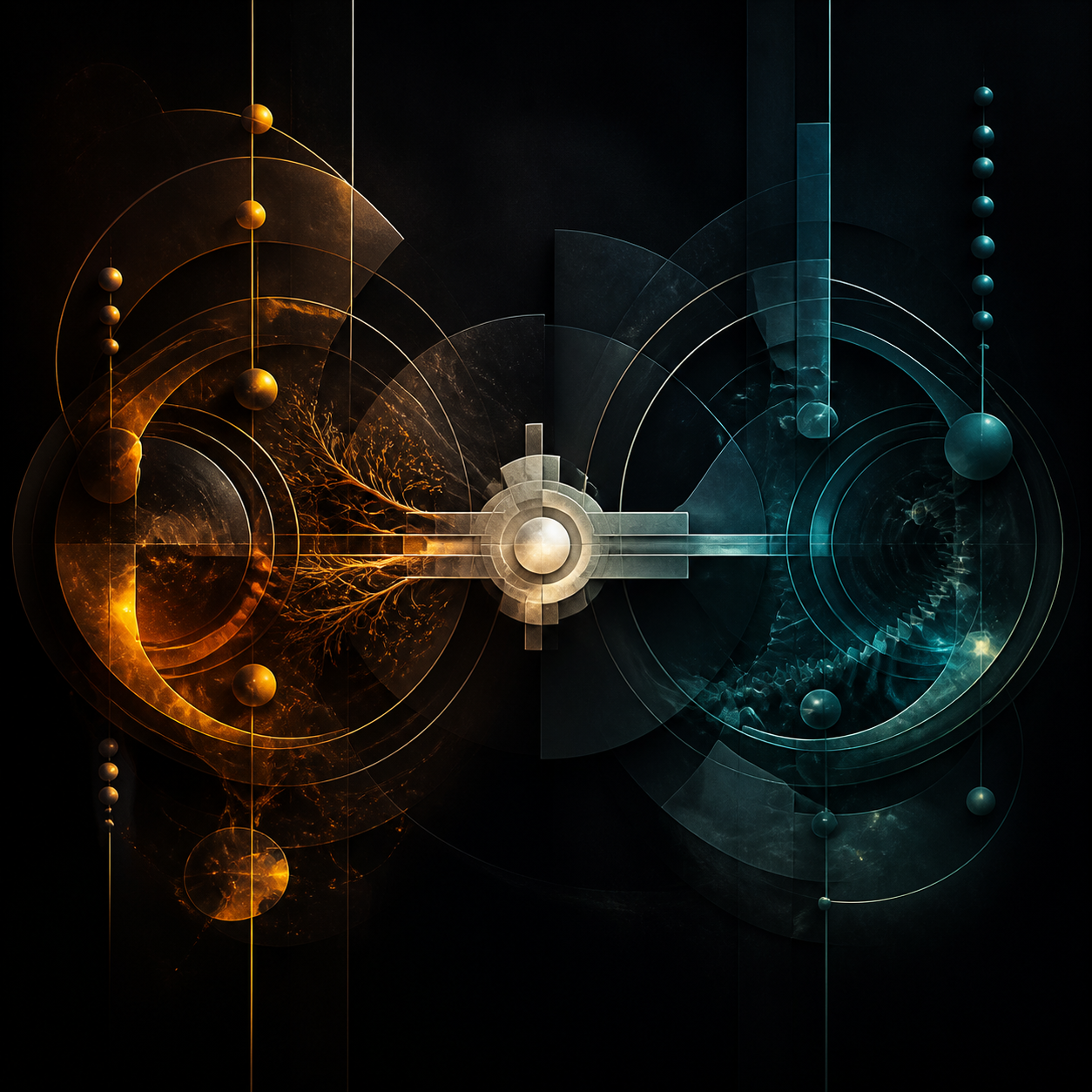 Two complementary intelligence structures joined by a governed decision bridge